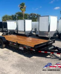 14EQ-18+2KR AATC 20′ EQUIPMENT TRAILER 14,000 GVWR 7 TON 5′ STAND UP RAMPS