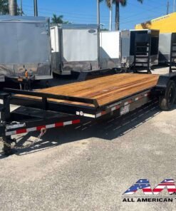 Alternative view of 14EQ-18+2KR AATC 20′ EQUIPMENT TRAILER 14,000 GVWR 7 TON 5′ STAND UP RAMPS
