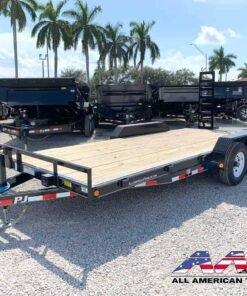 CE-182-FUR PJ 18′ EQUIPMENT TRAILER 10,000 GVWR 7X18 DOVETAIL W/ FOLD UP RAMPS