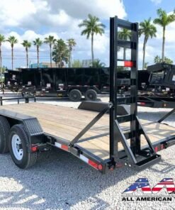 Alternative view of CE-182-FUR PJ 18′ EQUIPMENT TRAILER 10,000 GVWR 7X18 DOVETAIL W/ FOLD UP RAMPS