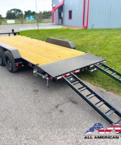 Alternative view of CE-202-SIR PJ 20′ CAR HAULER TRAILER 10,000 GVWR 7X20 2′ DOVETAIL W/ 5′ SLIDE IN RAMPS