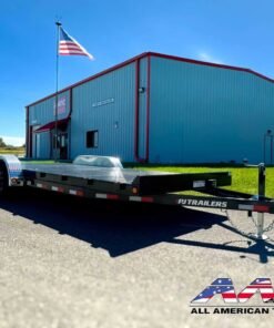 CH-202-SIR PJ 20′ STEEL DECK CAR HAULER 3.5 TON 7,000 GVWR 7X20 4′ DOVETAIL W/ 5′ SLIDE IN RAMPS