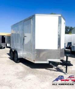 CW6X12TA2-WHT-DD COVERED WAGON WHITE 6X12 TANDEM AXLE DOUBLE DOOR CARGO TRAILER