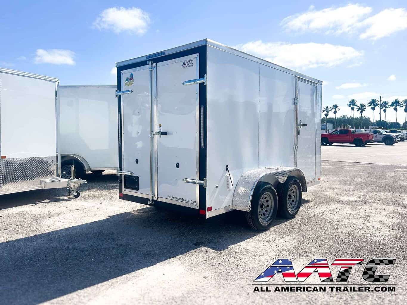 CW6X12TA2-WHT-DD COVERED WAGON WHITE 6X12 TANDEM AXLE DOUBLE DOOR CARGO TRAILER - Image 2