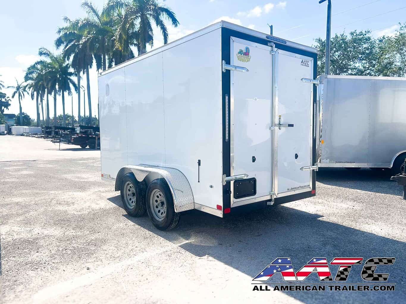 CW6X12TA2-WHT-DD COVERED WAGON WHITE 6X12 TANDEM AXLE DOUBLE DOOR CARGO TRAILER - Image 3