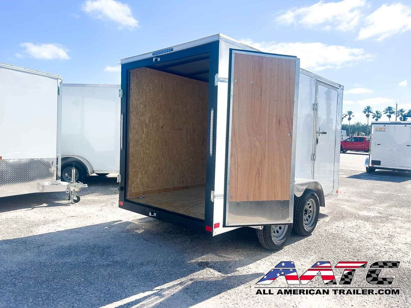 CW6X12TA2-WHT-DD COVERED WAGON WHITE 6X12 TANDEM AXLE DOUBLE DOOR CARGO TRAILER - Image 5