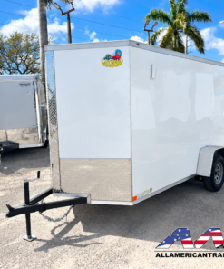 CW6X12SA-GS-WHT-DD COVERED WAGON 6X12 SINGLE AXLE DOUBLE DOOR CARGO TRAILER
