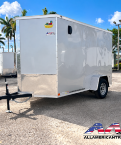 CW6X10SA-GS-SIL-R COVERED WAGON 6X10 SINGLE AXLE RAMP DOOR CARGO TRAILER