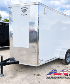 DC6X10SA-WHT-R DIAMOND CARGO 6X10 SINGLE AXLE RAMP DOOR CARGO TRAILER