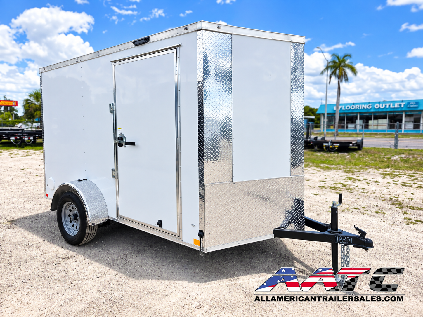 DC6X10SA-WHT-R DIAMOND CARGO 6X10 SINGLE AXLE RAMP DOOR CARGO TRAILER - Image 2