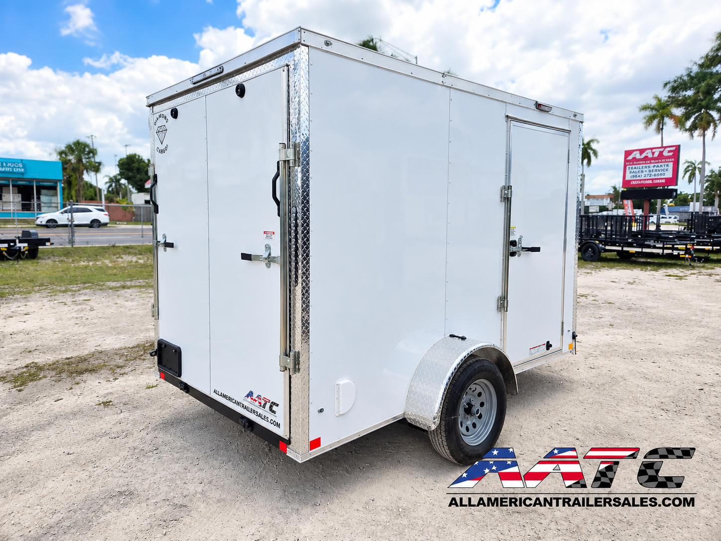 DC6X10SA-WHT-R DIAMOND CARGO 6X10 SINGLE AXLE RAMP DOOR CARGO TRAILER - Image 3