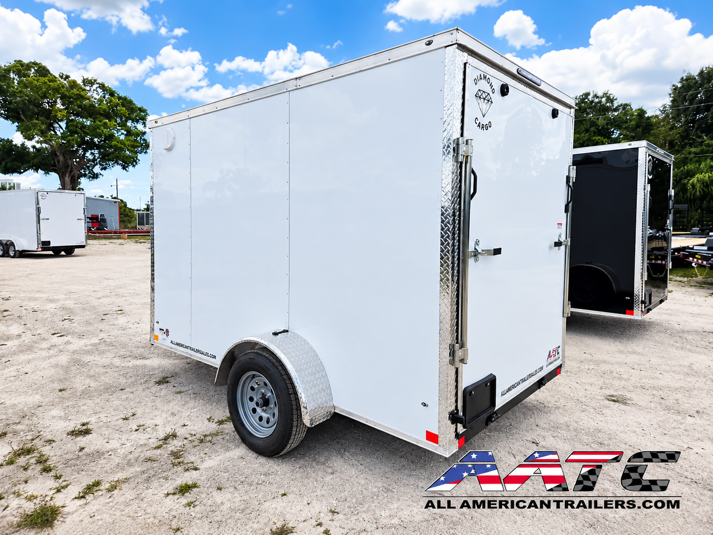 DC6X10SA-WHT-R DIAMOND CARGO 6X10 SINGLE AXLE RAMP DOOR CARGO TRAILER - Image 4