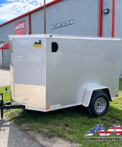 Alternative view of CW5X8SA-SIL-R/SD-56 COVERED WAGON 5X8 SINGLE AXLE RAMP DOOR SIDE DOOR CARGO TRAILER