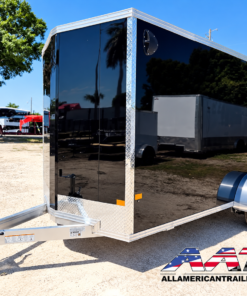 C6X12SSA-BLK-R-64-XLT ALCOM Aluminum 6×12 Single Axle Ramp Door Cargo Trailer XLT Pro Series