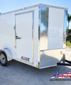 DC5X8SA-WHT-R/SD DIAMOND CARGO 5X8 SINGLE AXLE RAMP DOOR SIDE DOOR CARGO TRAILER