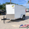 CW5X8SA-WHT-R COVERED WAGON 5X8 SINGLE AXLE RAMP DOOR CARGO TRAILER