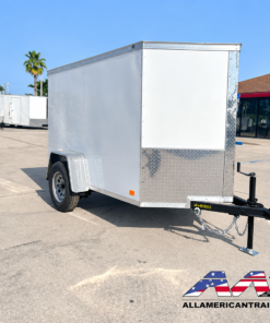 Alternative view of CW5X8SA-WHT-R COVERED WAGON 5X8 SINGLE AXLE RAMP DOOR CARGO TRAILER