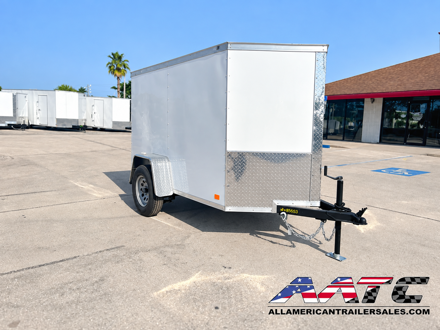 CW5X8SA-WHT-R COVERED WAGON 5X8 SINGLE AXLE RAMP DOOR CARGO TRAILER - Image 2