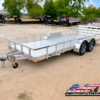 ULS6.5X20-2.0-ALUM ALCOM Aluminum 6.5×20 Tandem Axle Utility Trailer Alum Deck, Alum Wheels, Bi-Fold Gate