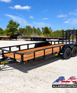 Shop the Big Tex 70PI-20 7×20 Tandem Axle Utility Trailer with a ramp gate and dual brake axles, built for durable, reliable hauling performance.