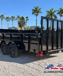 70TV-16 BIG TEX 7X16 TANDEM AXLE VANGUARD UTILITY TRAILER WITH RAMP GATE 2 BRAKE AXLES
