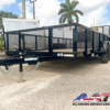 70UT-16-EX2 AATC 16′ TANDEM AXLE UTILITY TRAILER 2′ MESH SIDES 7,000 GVWR 7X16 W/ GATE