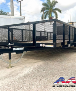 70UT-16-EX2 AATC 16′ TANDEM AXLE UTILITY TRAILER 2′ MESH SIDES 7,000 GVWR 7X16 W/ GATE