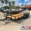 70PI-16 BIG TEX 7X16 TANDEM AXLE UTILITY TRAILER WITH RAMP GATE 2 BRAKE AXLES
