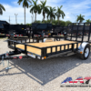 U8-141-ATV PJ 14′ SINGLE AXLE UTILITY TRAILER W/ RAMP GATE AND SIDE LOAD ATV RAMPS 7×14