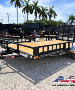 U8-141-ATV PJ 14′ SINGLE AXLE UTILITY TRAILER W/ RAMP GATE AND SIDE LOAD ATV RAMPS 7×14