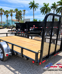 Alternative view of U8-141-ATV PJ 14′ SINGLE AXLE UTILITY TRAILER W/ RAMP GATE AND SIDE LOAD ATV RAMPS 7×14