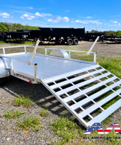 Alternative view of U80X12RW-2.0-ALUM ALCOM Aluminum 6.5×12 Single Axle Utility Trailer – Alum Deck