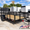 29UT-12-EX2 AATC 12′ SINGLE AXLE UTILITY TRAILER 2′ MESH SIDES 2,990 GVWR 6X12 W/ GATE