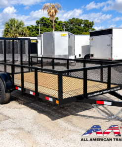 29UT-12-EX2 AATC 12′ SINGLE AXLE UTILITY TRAILER 2′ MESH SIDES 2,990 GVWR 6X12 W/ GATE