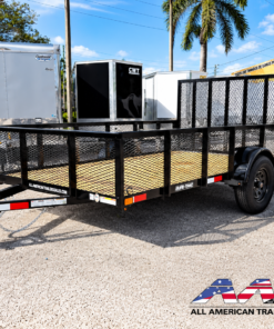 Alternative view of 29UT-12-EX2 AATC 12′ SINGLE AXLE UTILITY TRAILER 2′ MESH SIDES 2,990 GVWR 6X12 W/ GATE