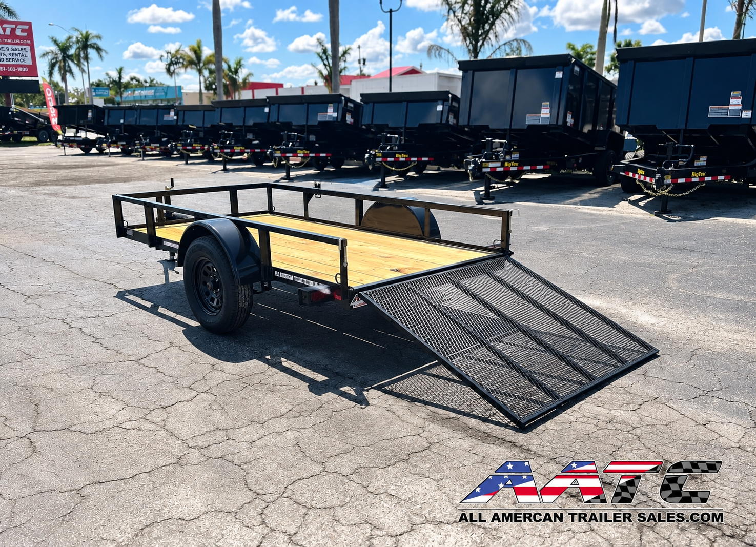 29UT-10 AATC 10′ SINGLE AXLE UTILITY TRAILER 2,990 GVWR 5X10 W/ GATE - Image 4