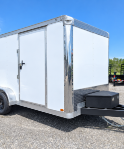 CW7X16TA2-GS-WHT-LS COVERED WAGON 7X16 TANDEM AXLE LANDSCAPE TRAILER