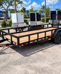 10PI-18HD BIG TEX 7X18 TANDEM AXLE UTILITY TRAILER WITH HD RAMP GATE 2 BRAKE AXLES 10,000 GVWR