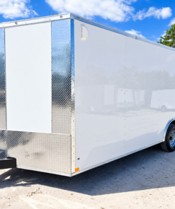 DC7X12TA2-WHT-R DIAMOND CARGO 7X12 TANDEM AXLE RAMP DOOR CARGO TRAILER