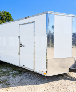 Alternative view of DC8.5X24TA4-WHT 8.5X24 TANDEM 6000 LB AXLE CARGO TRAILER – CAR HAULER