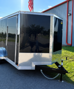 Alternative view of CW5X8SA-BLK-R/SD-56 COVERED WAGON 5X8 SINGLE AXLE RAMP DOOR SIDE DOOR CARGO TRAILER