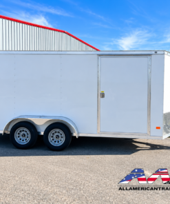 Alternative view of CW7X16TA2-GS-WHT-R COVERED WAGON WHITE 7X16 TANDEM AXLE RAMP DOOR CARGO TRAILER