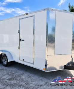 CW8.5X16TA3-GS-WHT-LS COVERED WAGON 8.5X16 TANDEM 5200 LB AXLE LANDSCAPE TRAILER