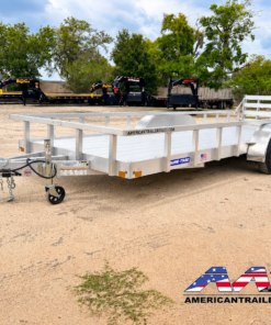 ULS6.5X16-2.0-ALUM ALCOM Aluminum 6.5×16 Tandem Axle Utility Trailer Alum Deck, Alum Wheels, Bi-Fold Gate