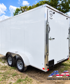 Alternative view of DC7X14TA2-WHT-R DIAMOND CARGO 7X14 TANDEM AXLE RAMP DOOR CARGO TRAILER