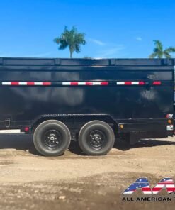 Alternative view of D3-122-P4 PJ 12′ DUMP TRAILER 4′ SIDE 9,899 GVWR 6X12 TANDEM AXLE W/ RAMPS