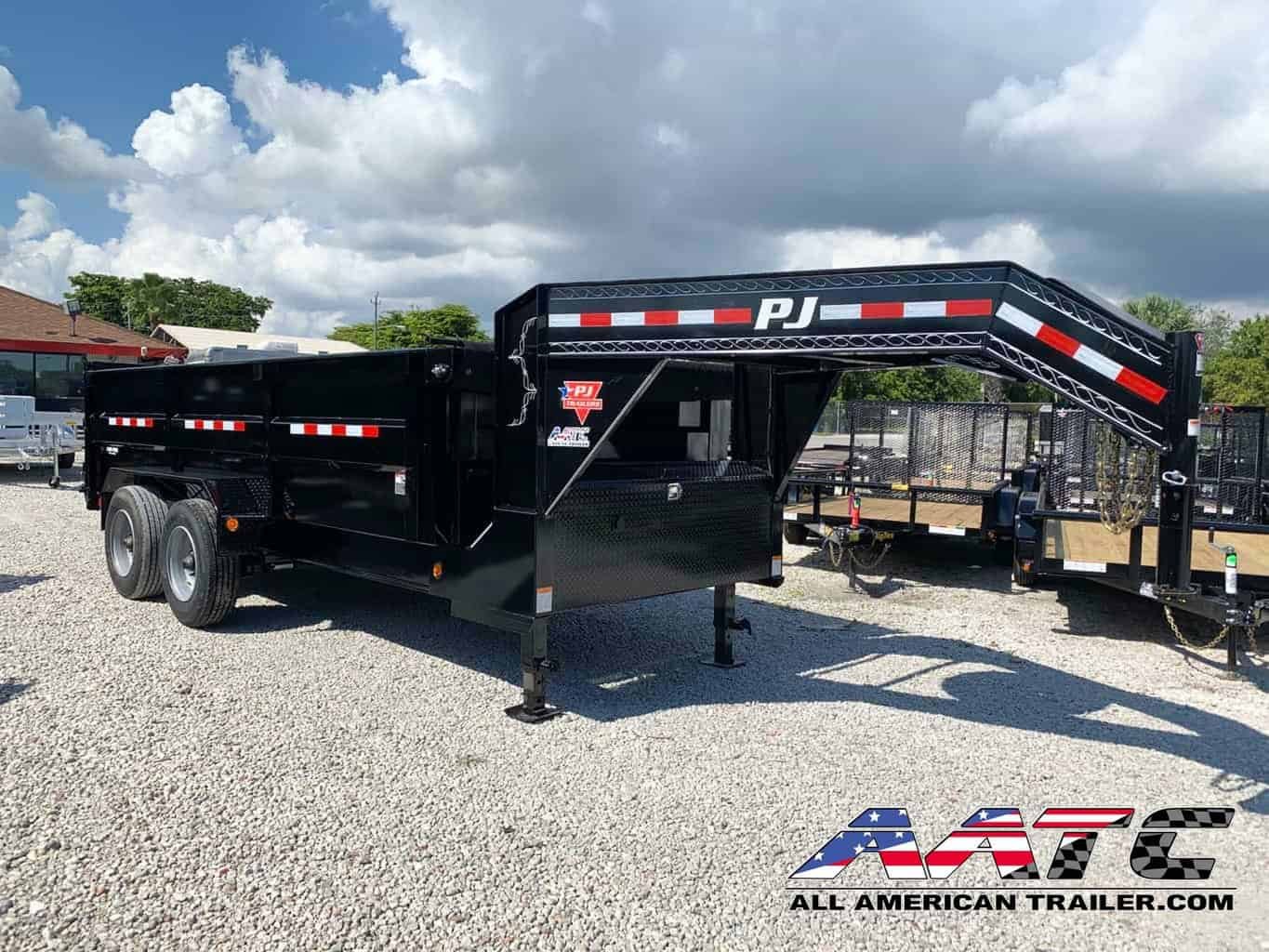 DE-162-P4-GN PJ 7X16 GOOSENECK DUMP TRAILER 10 TON 4′ HIGH SIDES - Image 4