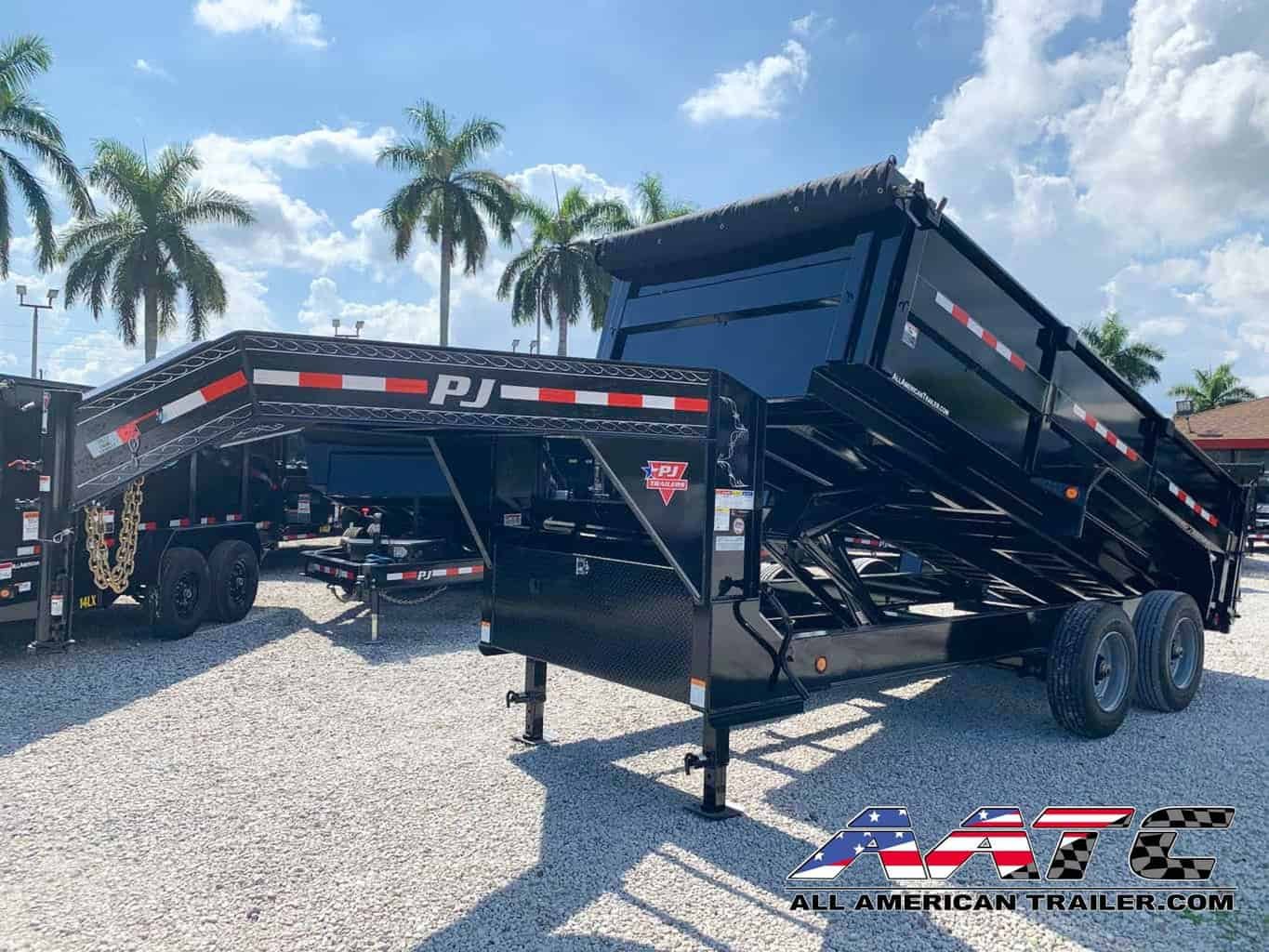 DE-162-P4-GN PJ 7X16 GOOSENECK DUMP TRAILER 10 TON 4′ HIGH SIDES - Image 6