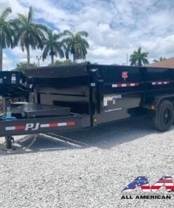 Alternative view of DE-162-P4 PJ 7X16 BUMPER PULL DUMP TRAILER 10 TON 4′ HIGH SIDES