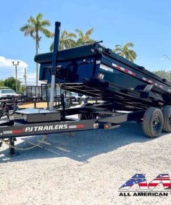 DT-162 PJ 16′ DUMP TRAILER 2′ SIDE 8 TON 16,000 GVWR 7X16 TELESCOPIC CYLINDER